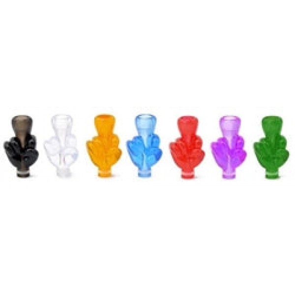 [Clearance] Middle Finger Smoky Clear Delrin Drip Tips