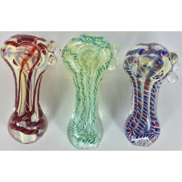 2.5" C.T Fancy Stripe Glass Hand Pipe