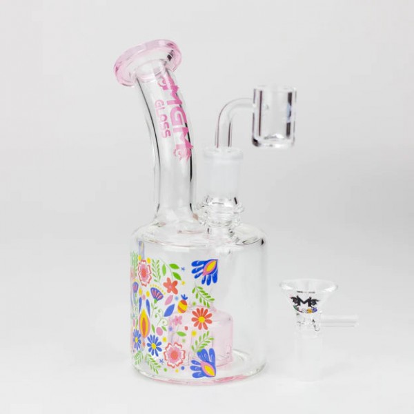 6.7" MGM Glass 2-in-1 bubbler with graphic [C2675]