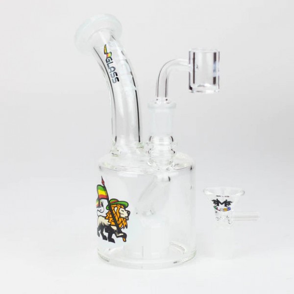 6.7" MGM Glass 2-in-1 bubbler with graphic [C2675]