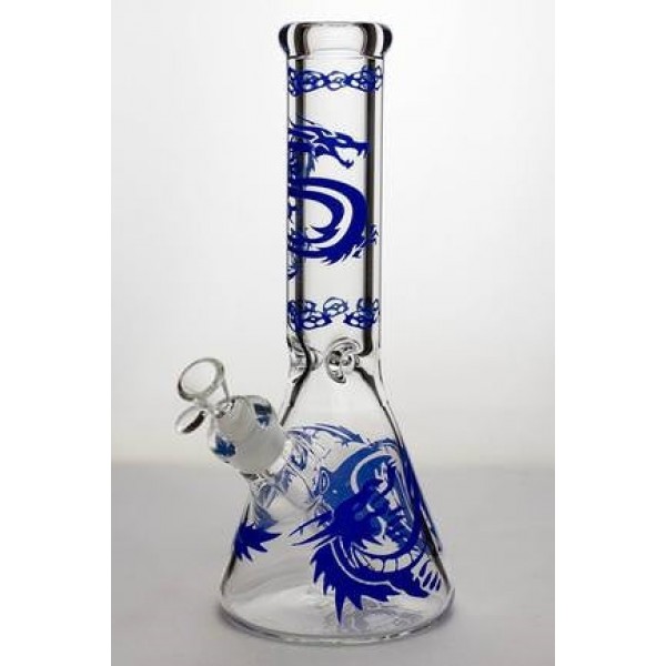 Dragon Artwork 12"  9mm thick Glass Beaker Bo...