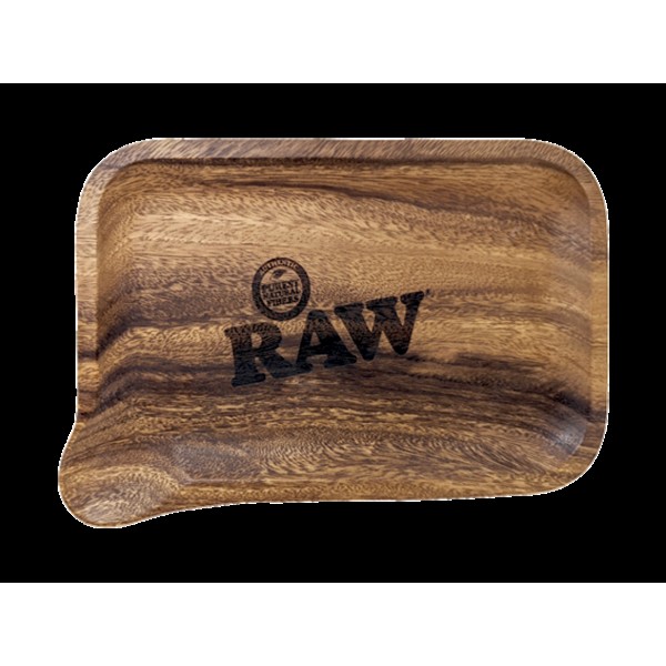 Raw Wooden Rolling Tray With Pour Spout