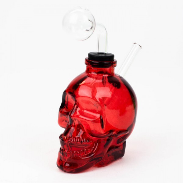 Soft Glass 6" Skull Oil Bong