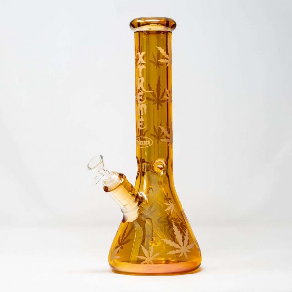 Xtreme 14" Electroplated Bong with Leaf Desig...