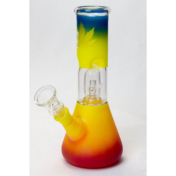 Leaf Design 8" Dome Percolator Beaker Bong