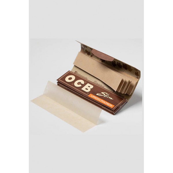 OCB Virgin Unbleached Slim Rolling Papers + Filter...